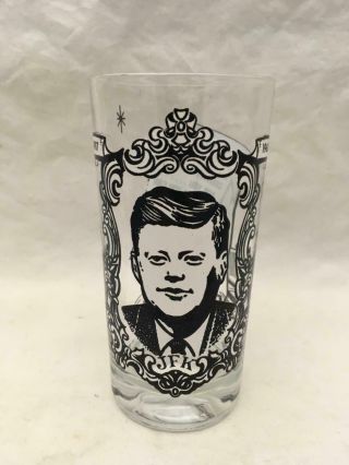 President Jfk John Kennedy Memorial Drinking Glass 1917 - 1963 Inaugural Address