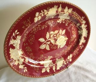 Vintage Wedgwood Porcelain “Ruby Tonquin” Large Meat / Cake Platter Serving Dish 2