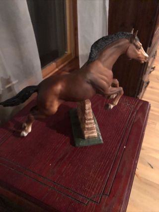 Vintage Breyer Jumping Horse With Detachable Stone Wall.