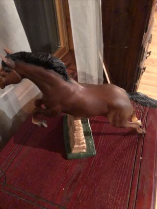 Vintage Breyer Jumping Horse with Detachable Stone Wall. 3