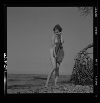 Bunny Yeager 1960 Pin - Up Camera Negative Lacey Kelly Nude At Beach NR 2