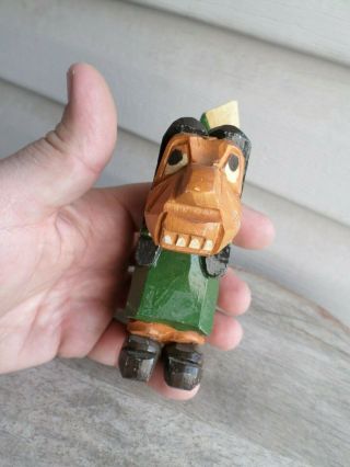 Vintage Anri University Dartmouth College Carved Wood Mascot Figure Indian