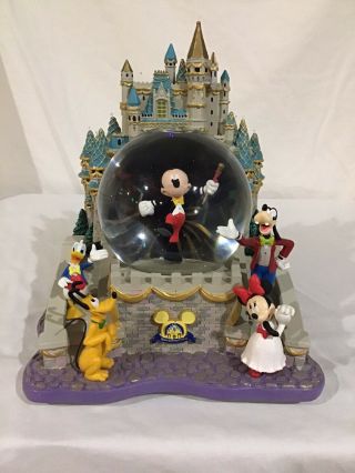 Rare Walt Disney World Castle Mickey Mouse Snow Globe