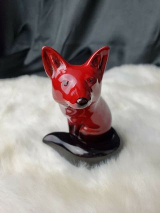 Vintage Royal Doulton Flambe Red Fox Ceramic Figurine From England