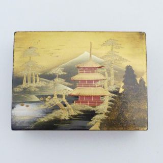 Japanese Lacquered Papier Mache Cigarette / Jewellery Box