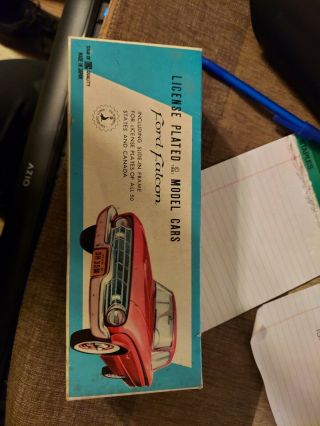 Vintage Tin Toy Ford Falcon Friction Car M - 1961 In White