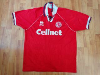 Vintage Middlesbrough Fc 1995 - 1996 Mens Xl Football Errea Home Shirt