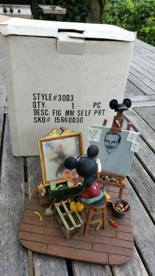 Mickey Mouse Self Portrait Figurine.  In Packing Foam And Box