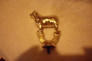 Vintage Gold Metal Sheep Trophy Topper Crafting Upcycle Hood Ornament Repurpose