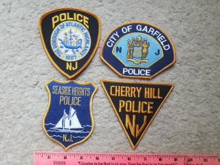 4 Jersey Police Patches : Atlantic & Seaside Heights,  Garfield & Cherry Hill