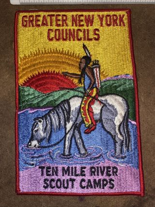 Vintage Ten Mile River Scout Camps Greater York Councils Boy Scout Backpatch