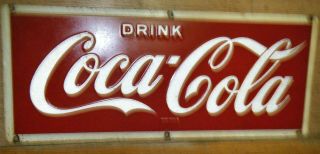 Vintage Drink Coca Cola Embossed Tin Sign,  Am 47,  24 X 10 Inches