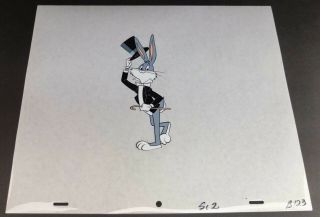 Vintage Bugs Bunny Warner Brothers Production Cel Art Hand Painted 10.  5 " X 12.  5 "