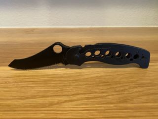 Spyderco A.  T.  R.  ™ Stainless Steel Black C70bk Vintage All Black At The Ready