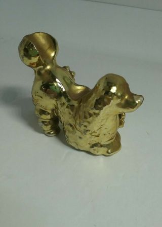 Vintage Golden Poodle Dog Lipstick Holder Porcelain Figurine,  Made In Japan