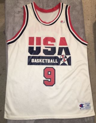 Michael Jordan Vtg 90s 1992 Usa Dream Team Olympic Basketball Champion Jersey 48