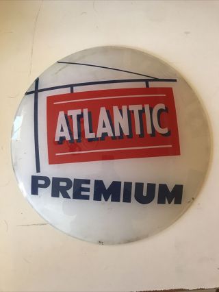 Vintage Atlantic Gas Pump Globe Lens Glass Premium