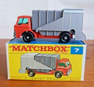 Vintage Lesney Matchbox Regular Wheels 7 Ford Refuse Truck 1969 Issue
