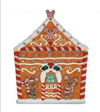 Disney Store Mickey Mouse And Friends Holiday Gingerbread House Cookie Jar