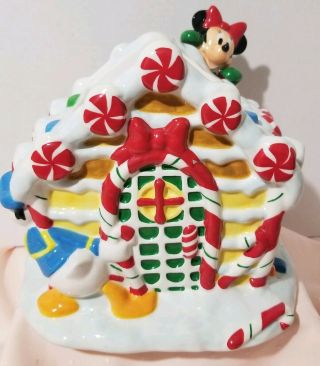 Disney Gingerbread House Mickey Minnie Donald Duck Goofy Pluto Cookie Jar