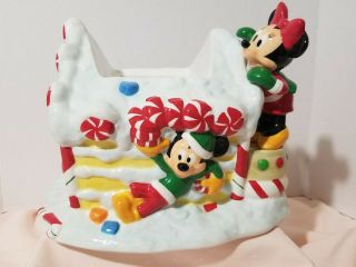 Disney Gingerbread House Mickey Minnie Donald Duck Goofy Pluto Cookie Jar 2