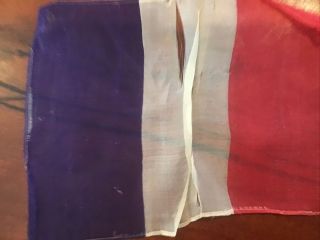 French Republic Blue White Red Flag 9 - 1/2” X 7” Silk Vintage