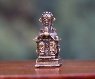 4 Cm China Pure Copper Bronze Money God Of Wealth Buddha Auspicious Statue