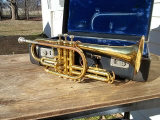 Vintage King 20 Master Cornet With Trigger In Case,  7c Bach Mouthpiece