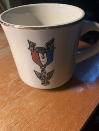 Vintage Boy Scout Coffee Mug " Be Prepared " Gold Rim