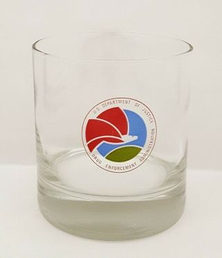 Vintage Dea Drug Enforcement Administraton Doj Whiskey Rocks Cocktail Glass F39