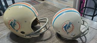 1970 ' s Vintage MIAMI DOLPHINS Rawlings Football Helmets 2