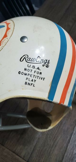 1970 ' s Vintage MIAMI DOLPHINS Rawlings Football Helmets 3