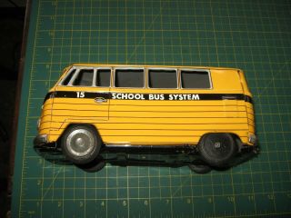 Vintage Tin Toy Vw Bus School Van Japan Friction Volkswagon
