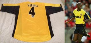 Retro Arsenal Shirt Vieira 4 1999 - 01 Nike Very Good (xl) Sega Vintage