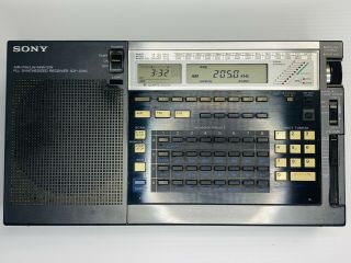 Vtg Sony Icf - 2010 Shortwave Radio Am Fm Ssb Cw Receiver Amateur Ham “powers Up”