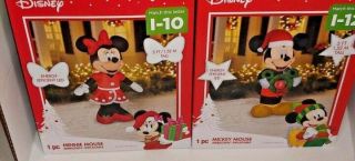 Gemmy Disney Minnie Mickey Christmas Inflatable Yard Decor Lights Up