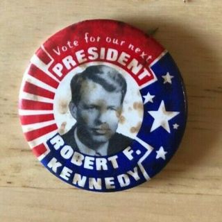 Robert F.  Kennedy Rfk 1968 Campaign Pin Button Political