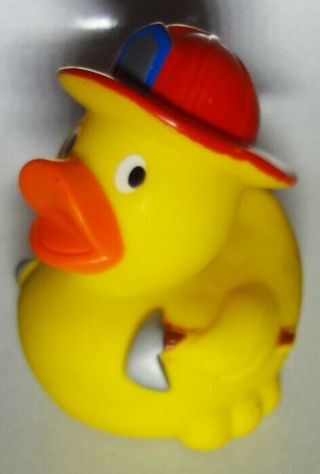 Firefighter Rubber Ducky 3.  25 " Duck Helmet Axe Flashlight Vintage
