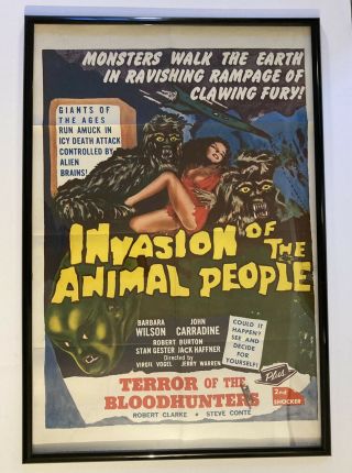 1959 - Invasion Of The Animal People - Vintage Scifi Horror Movie Poster