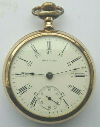 Vintage 1909 Gold Plated American Waltham Watch Co " The Empress " Pocket Watch