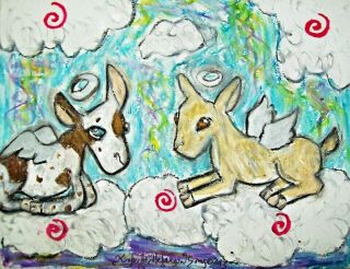 Nigerian Dwarf Dairy Goat Angels - 5x7 Art Print - Wall Décor - Artist Ksams