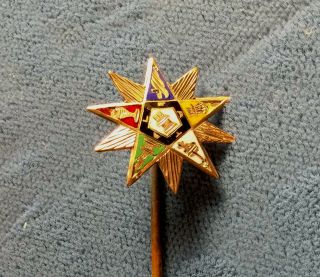 Vintage Masonic Order Of The Eastern Star Enamel Stickpin