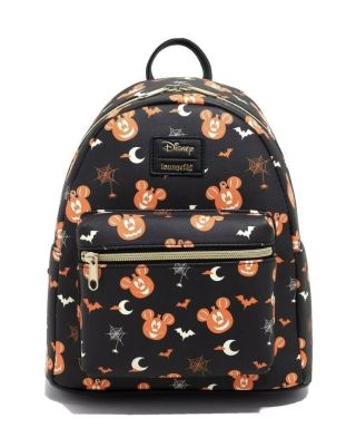 Disney Halloween Mickey Mouse Pumpkin Aop Loungefly Mini Backpack