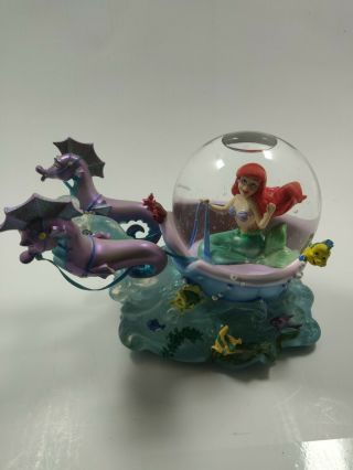 Ariel Little Mermaid With Seahorses Musical Snow Globe “part Of Your World”