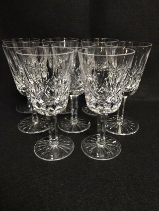(set Of 8) Vintage Waterford Crystal Lismore Wine Glasses.  Cond