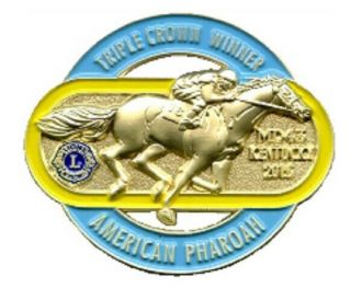 Lions Club Pins - Kentucky 2015 Special American Pharoah Triple Crown Winner