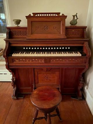 Antique Victorian Pump Organ By Chicago Cottage Company