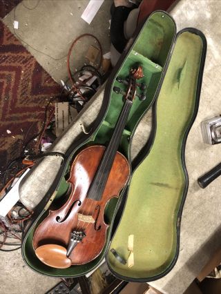 Antique Vintage Unbranded 4/4 Violin - 1 Piece Flame Back