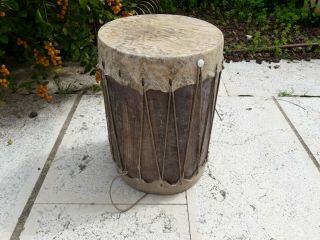 Antique Wood Drum Stretched Leather