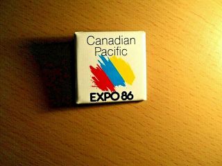 Expo 86 Vancouver Canada Vintage 1986 Canadian Pacific Railway 1.  5 " Logo Button